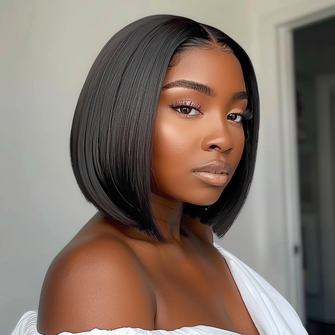 Eliza Bob 4x4 glueless straight wig